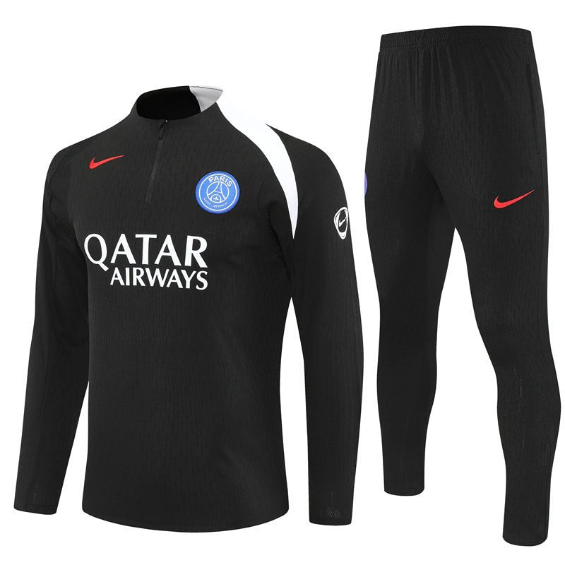 25/26 PSG Training Black Tracksuit - Premium Quality Jersey at FootballPrestige.com