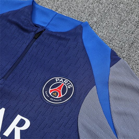 25/26 PSG Training Blue/Grey Kids Size Tracksuit - Premium Quality Jersey at FootballPrestige.com