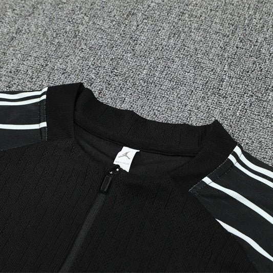 25/26 PSG x Jordan Black Kids Size Tracksuit - Premium Quality Jersey at FootballPrestige.com