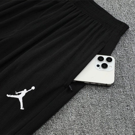 25/26 PSG x Jordan Black Kids Size Tracksuit - Premium Quality Jersey at FootballPrestige.com