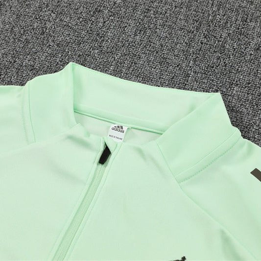 25/26 Real Madrid Training Lime Green Kids Size Tracksuit - Premium Quality Jersey at FootballPrestige.com