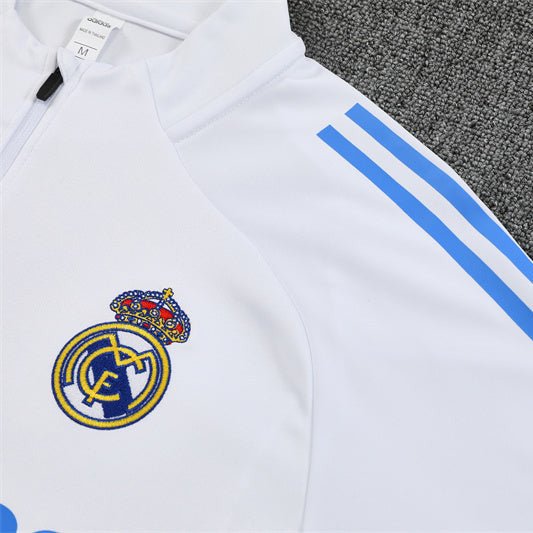 25/26 Real Madrid Training White/Light Blue Kids Size Tracksuit - Premium Quality Jersey at FootballPrestige.com