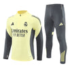25/26 Real Madrid Training Yellow/Grey Kids Size Tracksuit - Premium Quality Jersey at FootballPrestige.com