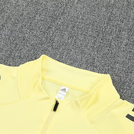 25/26 Real Madrid Training Yellow/Grey Kids Size Tracksuit - Premium Quality Jersey at FootballPrestige.com