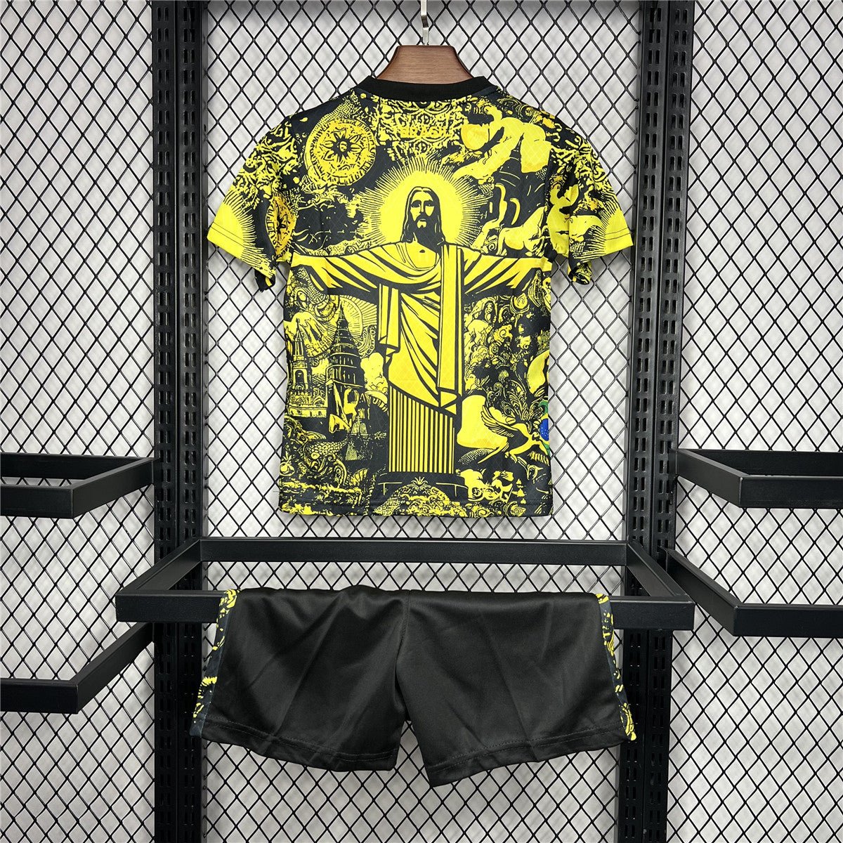 Brazil "Jesus" Special Kids Size Kit Yellow Edition - Premium Quality Jersey at FootballPrestige.com