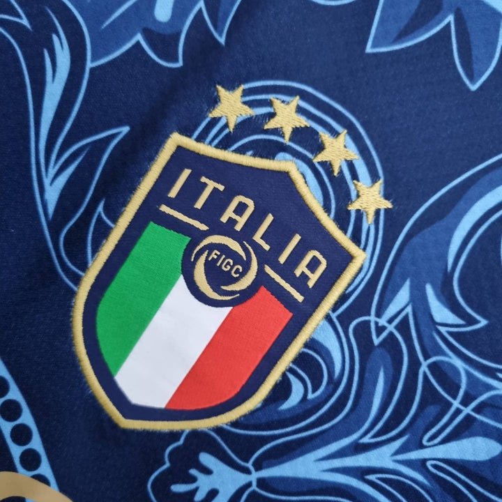 Italy "Versace" Special Dark Blue Kit - Premium Quality Jersey at FootballPrestige.com