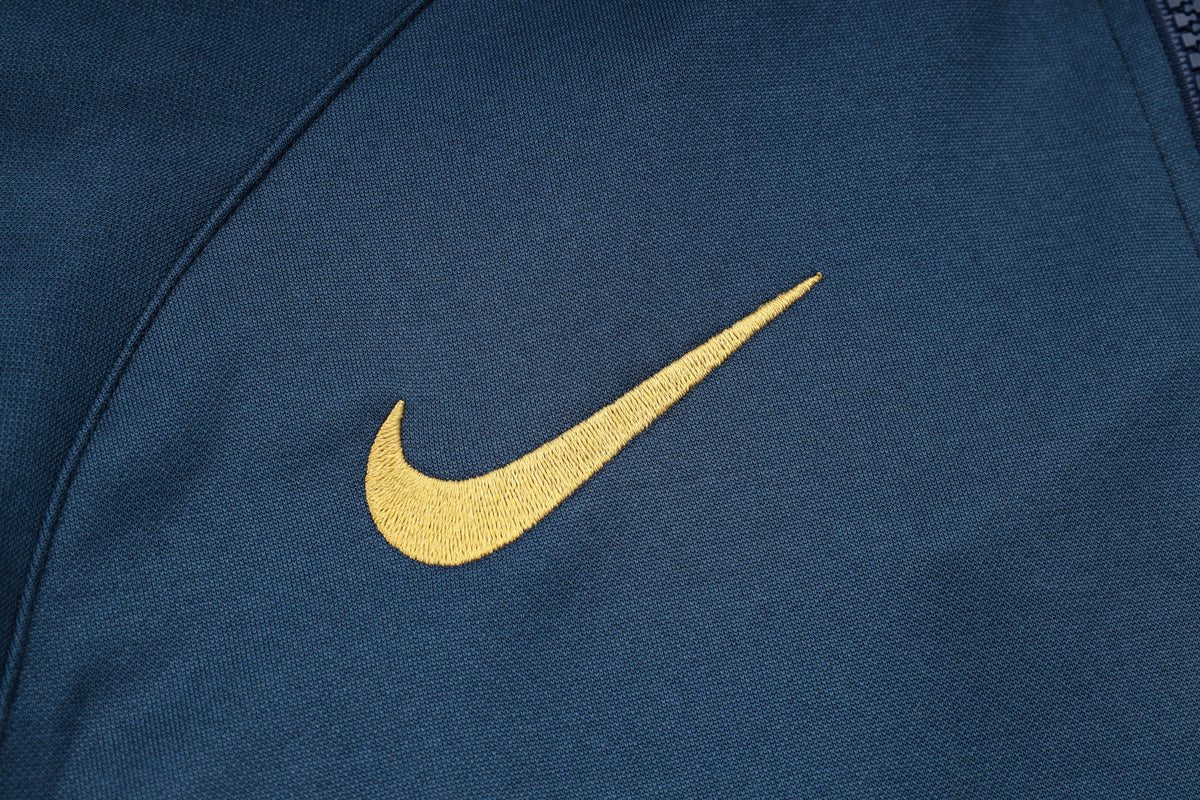 PSG Dark Blue and Gold Premium Tracksuit - Premium Quality Jersey at FootballPrestige.com