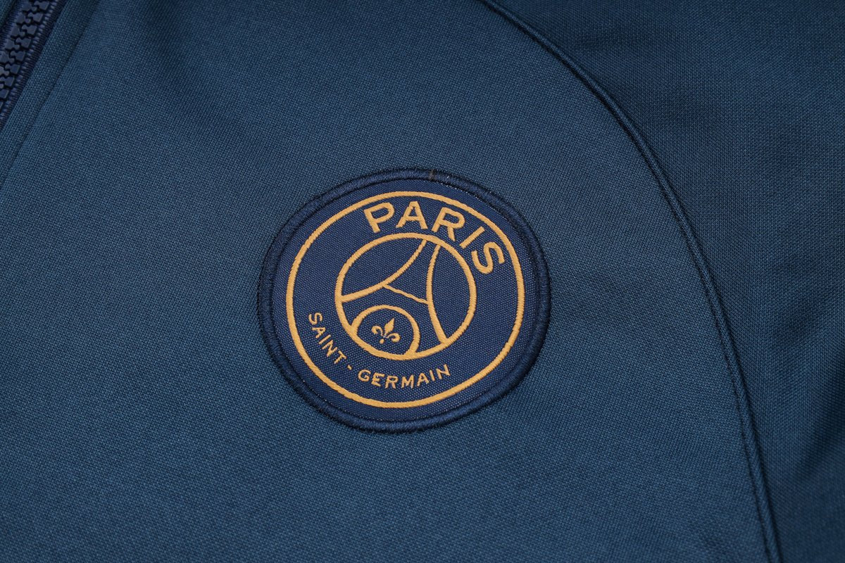PSG Dark Blue and Gold Premium Tracksuit - Premium Quality Jersey at FootballPrestige.com