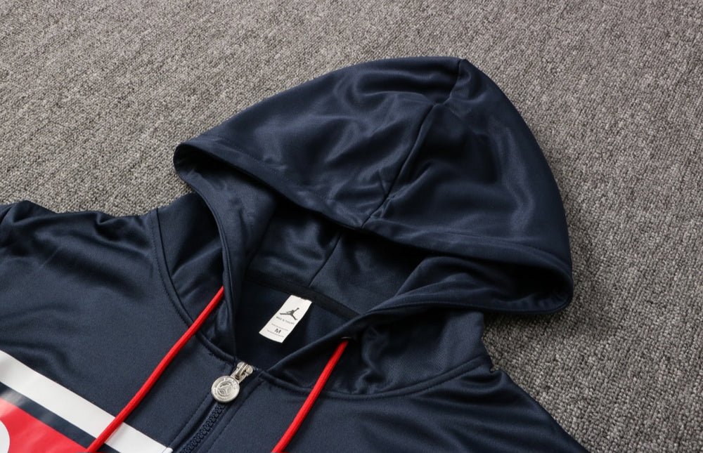 PSG Dark Blue and Red Premium Tracksuit - Premium Quality Jersey at FootballPrestige.com