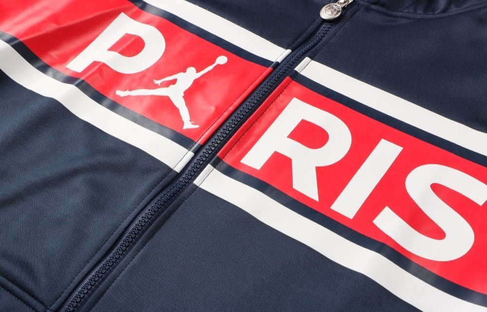 PSG Dark Blue and Red Premium Tracksuit - Premium Quality Jersey at FootballPrestige.com
