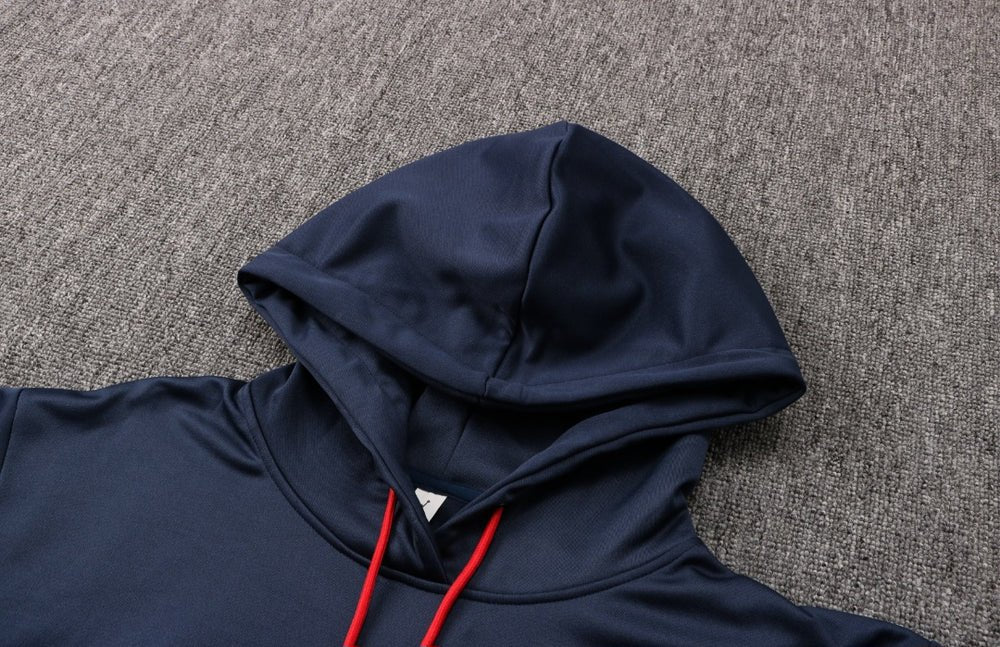 PSG Dark Blue and Red x White Premium Tracksuit - Premium Quality Jersey at FootballPrestige.com