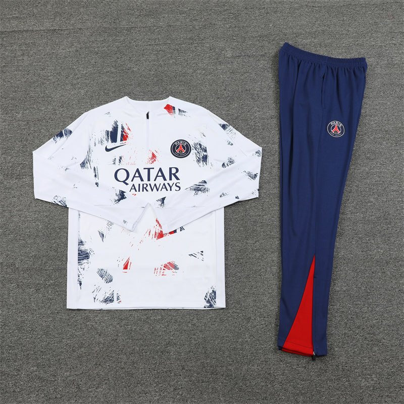 PSG "Parisian Frost" White Premium Tracksuit - Premium Quality Jersey at FootballPrestige.com