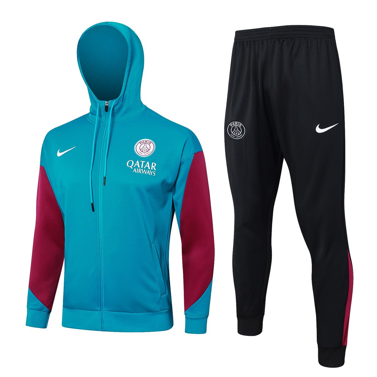 PSG Turquoise and Pink Premium Tracksuit - Premium Quality Jersey at FootballPrestige.com