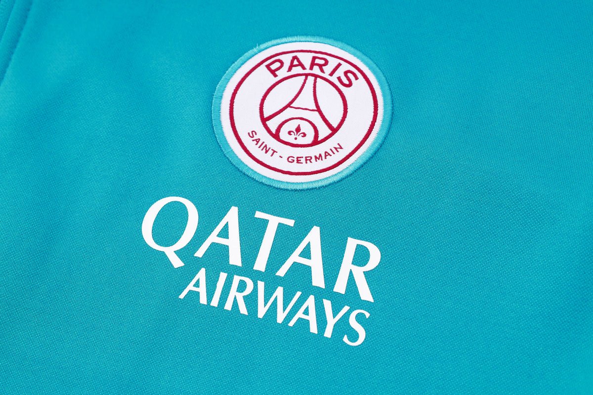 PSG Turquoise and Pink Premium Tracksuit - Premium Quality Jersey at FootballPrestige.com