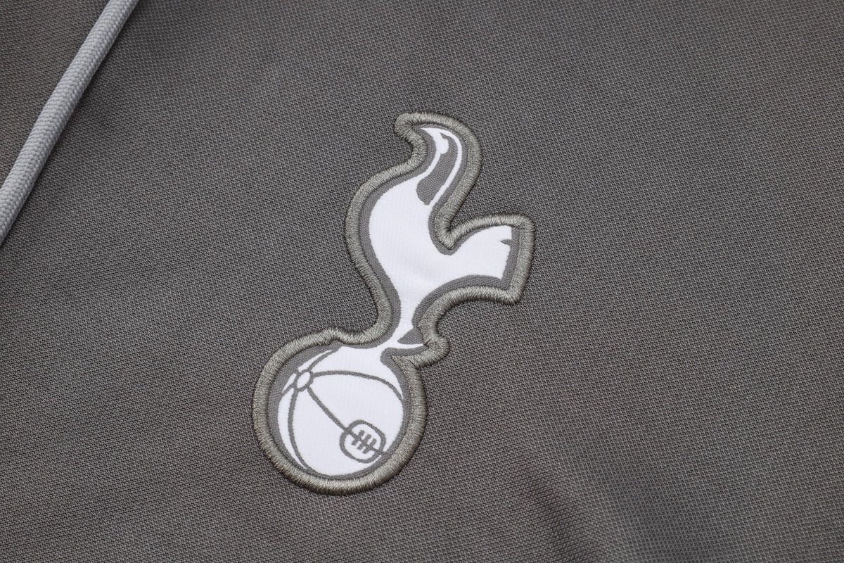 Tottenham Gray and Black Premium Tracksuit - Premium Quality Jersey at FootballPrestige.com