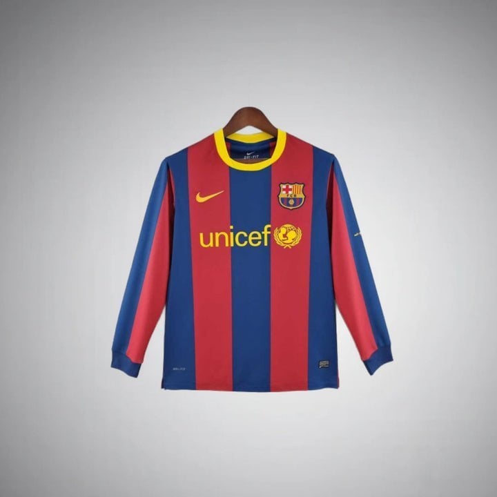 11/12 FC Barcelona Long Sleeve Home Kit from FootballPrestige.com - Premium Football Kits