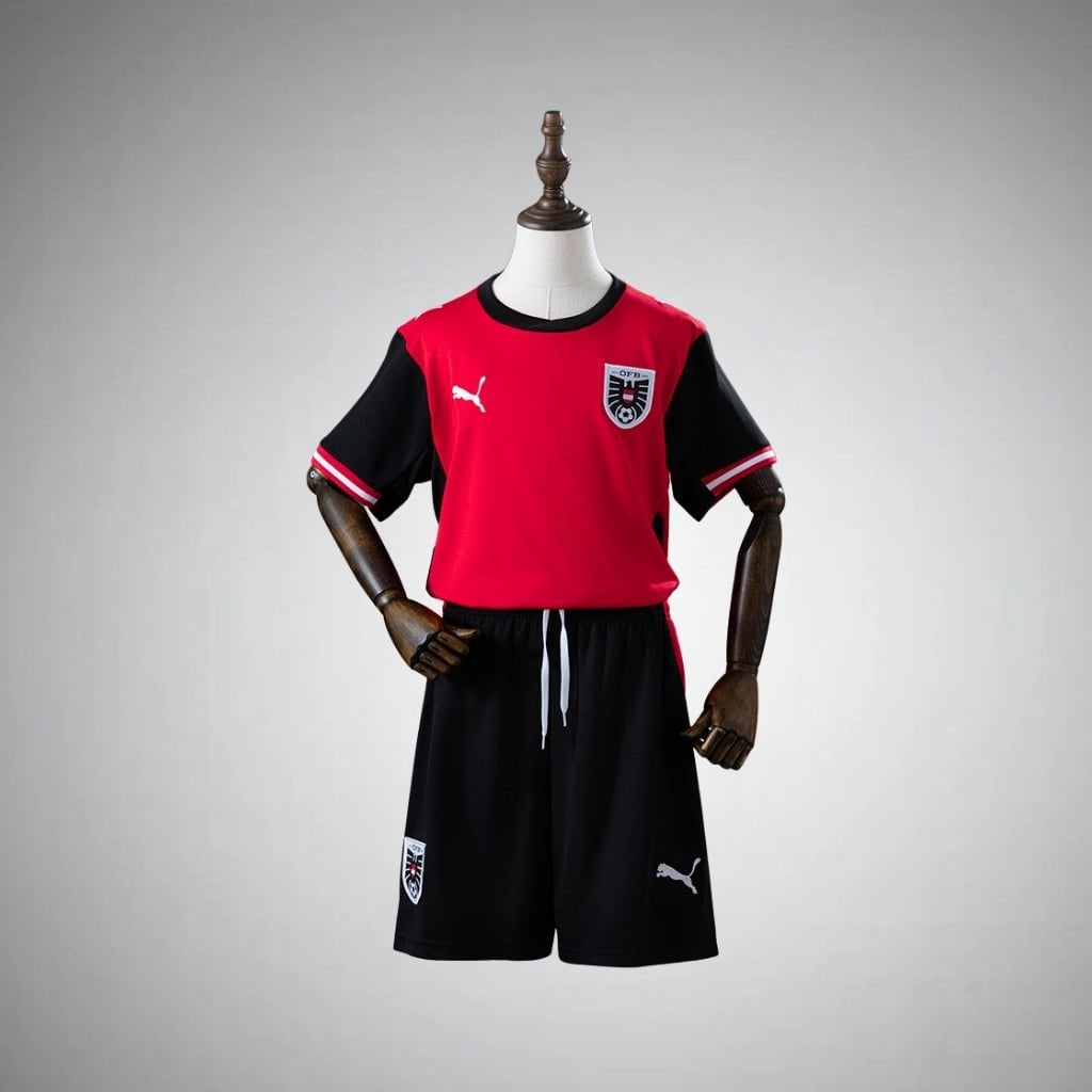 2026 Austria Home Kids Size Kit from FootballPrestige.com - Premium Football Kits