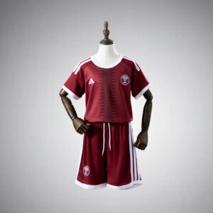 2026 Qatar Home Kids Size Kit from FootballPrestige.com - Premium Football Kits