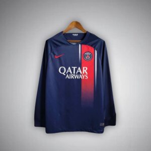 23/24 PSG Home Long Sleeve Kit from FootballPrestige.com - Premium Football Kits