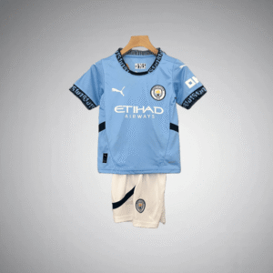 24/25 Manchester City Home Kids Size Kit from FootballPrestige.com - Premium Football Kits