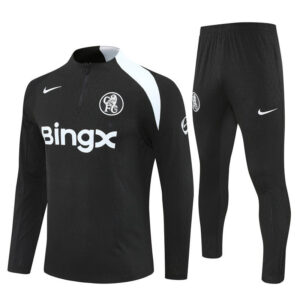25/26 Chelsea Black Kids Size Tracksuit from FootballPrestige.com - Premium Football Kits