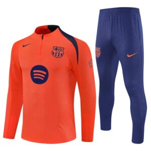 25/26 FC Barcelona Training Orange/Blue Tracksuit from FootballPrestige.com - Premium Football Kits