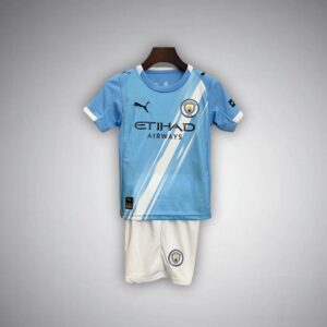 25/26 Manchester City Home Kids Size Kit from FootballPrestige.com - Premium Football Kits