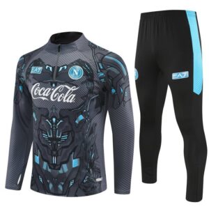 25/26 Napoli Training Black Tracksuit from FootballPrestige.com - Premium Football Kits