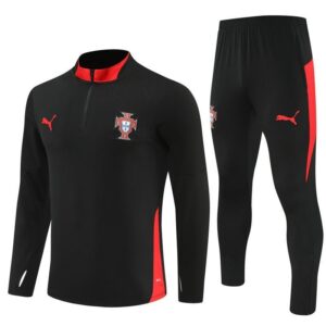 25/26 Portugal Training Black Kids Size Tracksuit from FootballPrestige.com - Premium Football Kits