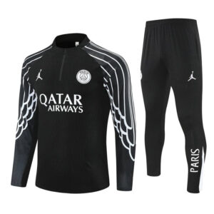 25/26 PSG x Jordan Black Kids Size Tracksuit from FootballPrestige.com - Premium Football Kits