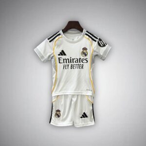 25/26 Real Madrid Home Kids Size Kit from FootballPrestige.com - Premium Football Kits