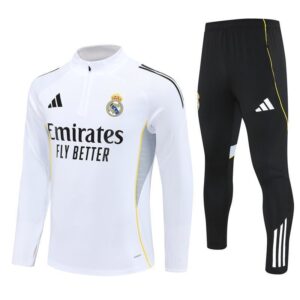 25/26 Real Madrid Home Kids Size Tracksuit from FootballPrestige.com - Premium Football Kits