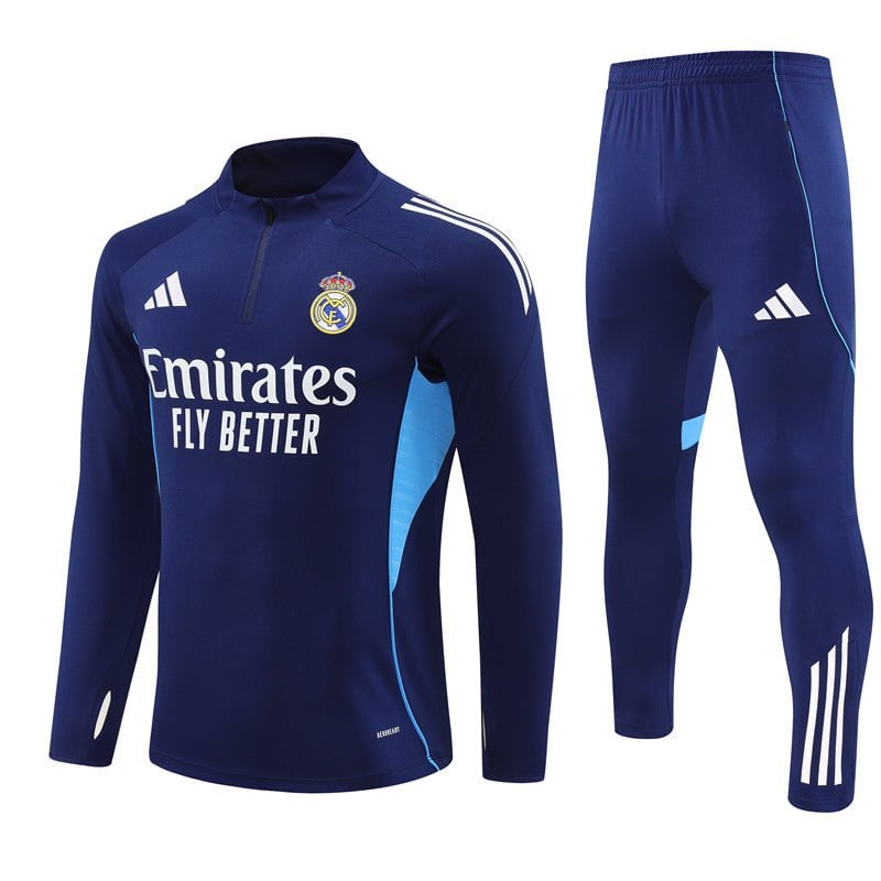 25/26 Real Madrid Training Blue Tracksuit from FootballPrestige.com - Premium Football Kits