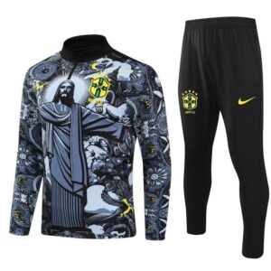 Brazil "Jesus" Premium Kids Size Tracksuit from FootballPrestige.com - Premium Football Kits