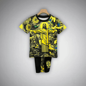 Brazil "Jesus" Premium Kids Size Yellow Kit from FootballPrestige.com - Premium Football Kits