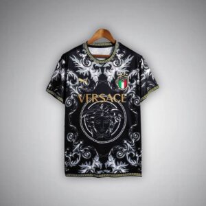 Italy "Versace" Premium Black Kit from FootballPrestige.com - Premium Football Kits