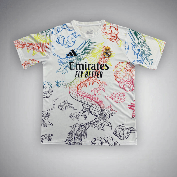Real Madrid "Rainbow Dragón Blanco" Premium Kit from FootballPrestige.com - Premium Football Kits